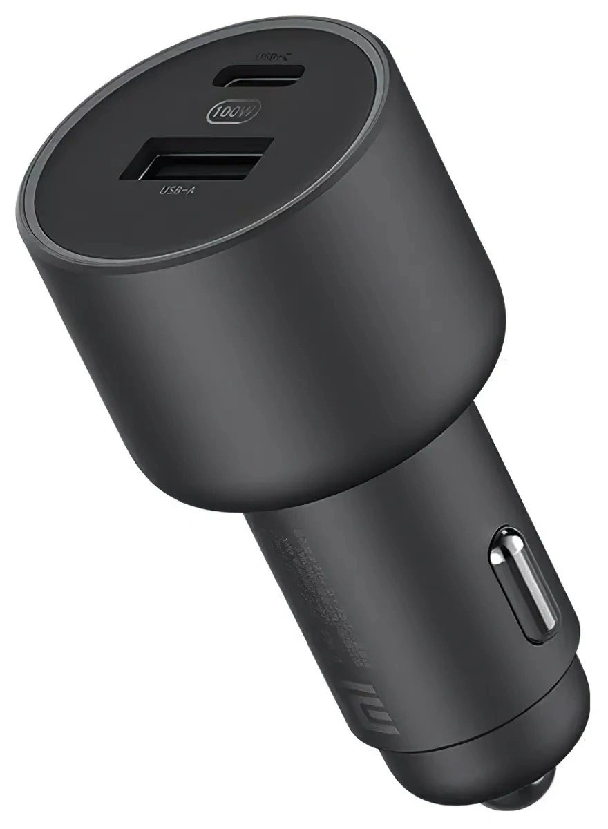 Автомобильное зарядное устройство XiaoMi Car Charger 1A1C 100W (CC07ZM) + Кабель USB-C-USB-C, Black. Фото 2