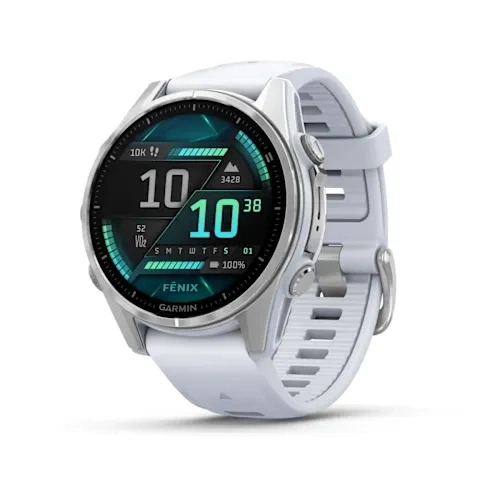 Умные часы Garmin Fenix 8 43mm, Amoled, Silver with Whitestone Silicone Band (010-02903-06). Фото 1