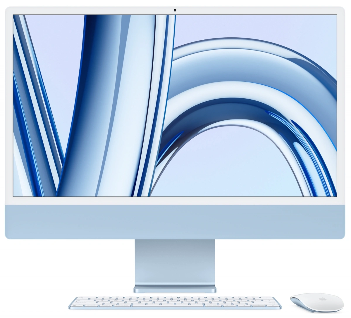 Apple iMac 24" Retina 4,5K, (MQRQ3) (M3, 8-ядер CPU, 10-ядер GPU, 8 ГБ, 256 ГБ SSD), Голубой. Фото 1