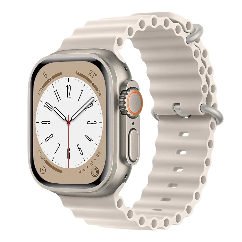 Ремешок Ocean Silicone для Apple Watch 44/45/46/49мм, Starlight. Фото 1