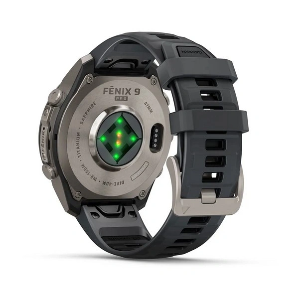 Умные часы Garmin Fenix 9 Pro 47MM, АMOLED, LTE, Титановый корпус/графитово-чёрный силиконовый ремешок (010-04336-20). Фото 6