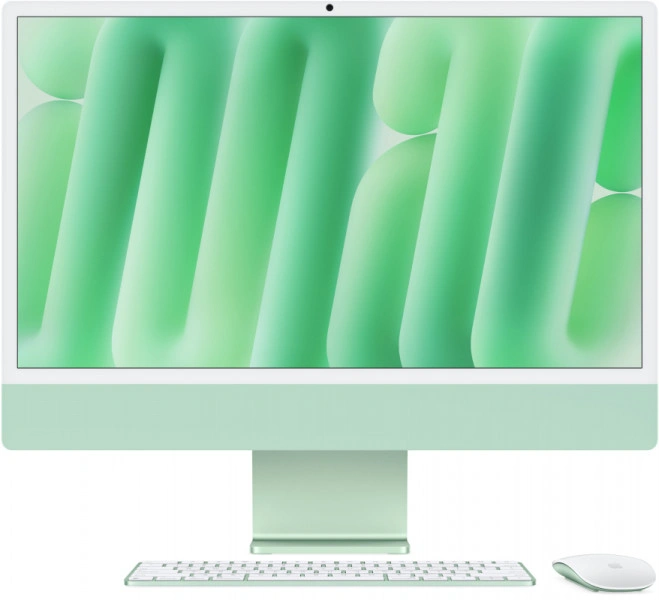 Apple iMac 24" Retina 4,5K, (MWUE3RU/A) (M4, 8-ядер CPU, 8-ядер GPU, 16 ГБ, 256 ГБ SSD, 2024), Зелёный. Фото 1