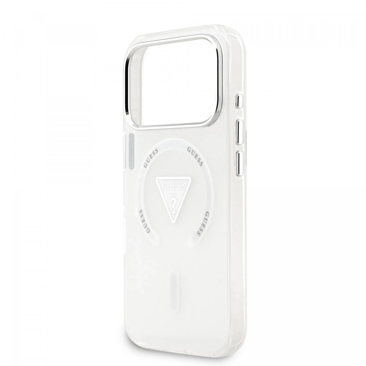 Накладка Guess для iPhone 17 Pro IML Gradient Triangle logo Metal Cam Hard (MagSafe), Прозрачная(GUHMP17LHGTMLCGT). Фото 6