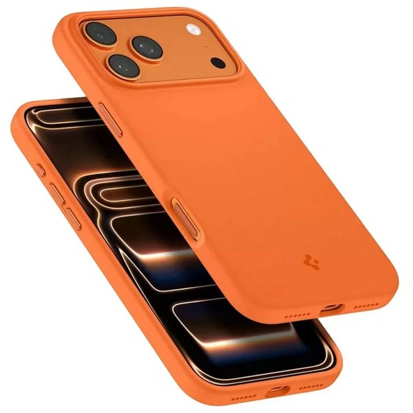 Накладка Spigen Silicone Fit MagFit для iPhone 17 Pro, Оранжевый (ACS11378). Фото 4