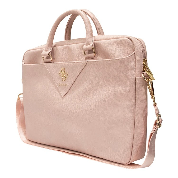 Сумка для ноутбука Guess 15"/16" PU Grained leather Bag 4G metal logo with Zipper, Pink (GUCB15ZPGSTEGP). Фото 3