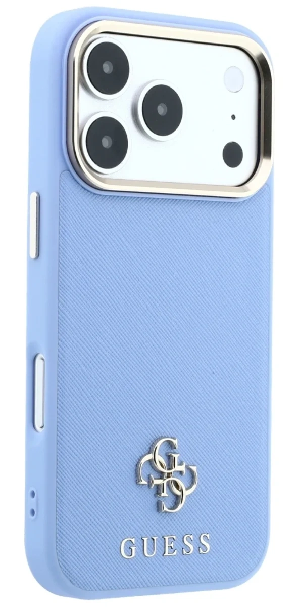 Накладка Guess для iPhone 18 Pro Max / 17 Pro Max Saffiano 4G Small Metal logo&Cam Hard (MagSafe), Light Blue (GUHMP18X6PSA4DMB). Фото 4