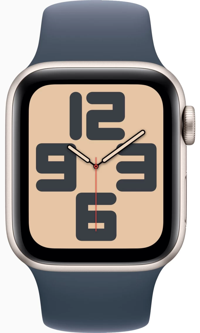 Apple Watch SE 2023, 40 мм, алюминий цвета "сияющая звезда", Storm Blue Sport Band, размер M/L (MRTQ3)