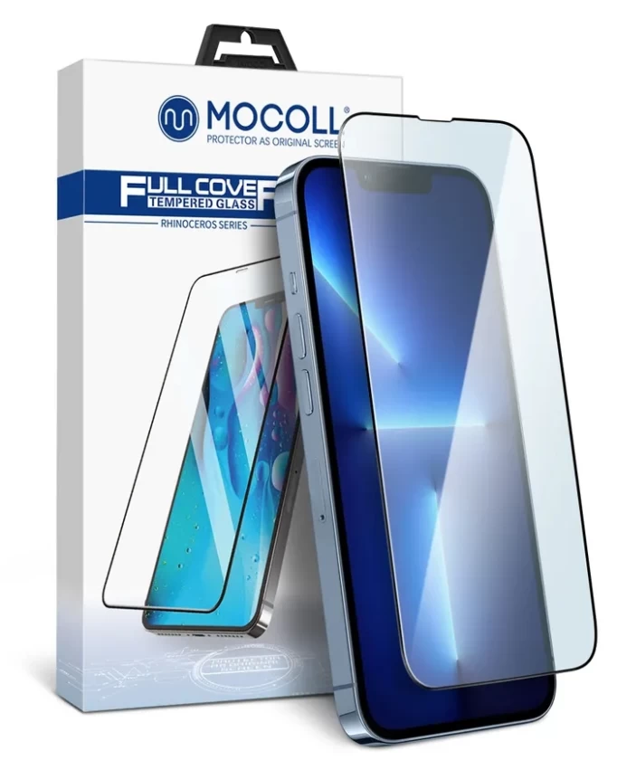 Защитное стекло Mocoll 2.5D для iPhone 13 mini Полноразмерное, Чёрное