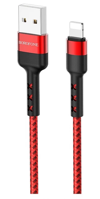 Кабель Borofone BX34 Advantage Lightning to USB 1m, Красный