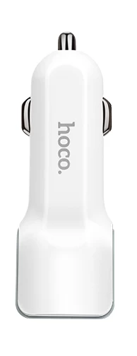 Автомобильное зарядное устройство Hoco Z23 grand style dual-port + lightning, Белое