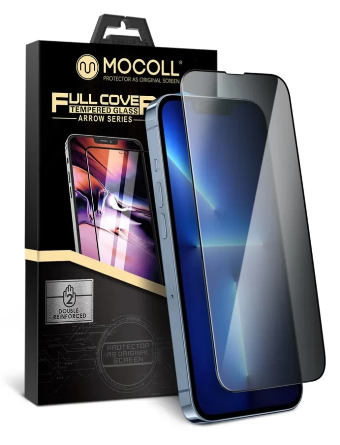 Защитное стекло Mocoll 2.5D для iPhone 13 Pro / iPhone 13 Полноразмерное Матовое, Чёрное