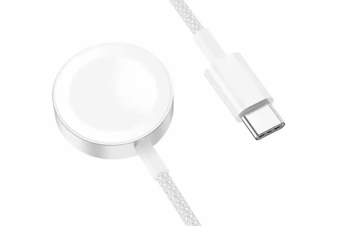 Беспроводное зарядное устройство Hoco CW46 для Apple Watch series 1-8/SE/Ultra, Белое