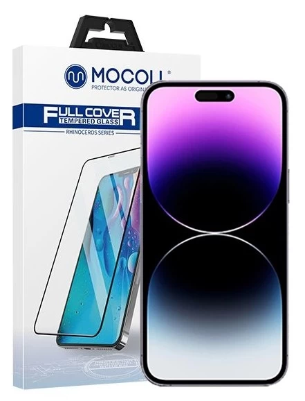 Защитное стекло Mocoll 2.5D для iPhone 14 Pro Max Матовое, Чёрное