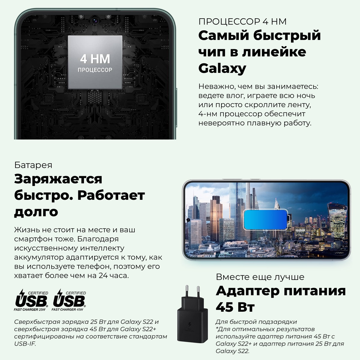 Смартфон Samsung Galaxy S22+ 8/128Gb, Black (SM-S906E)
